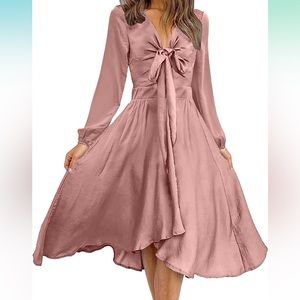 Elegant Satin Pink Dress